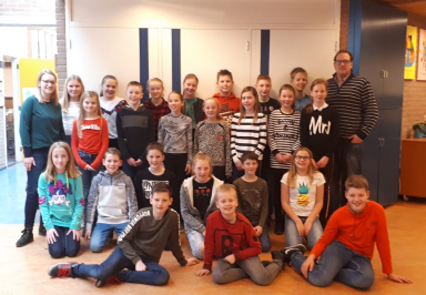 Foto: winnaars 2017, groep 8 van basisschool ’t Eimink uit Hengelo (OV)